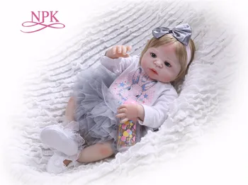 NPK Boneca Reborn модерен пълен винил прероден бебе кукла играчки Реалистичен детски рожден ден Коледа подарък HOT TOY за момиче