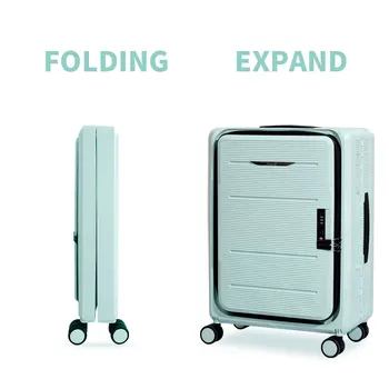 PP спестете място сгънете куфар за пътуване 24 инча популярен стил багаж за дълго пътуване водоустойчив сгъваем подвижен количка чанта