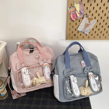 Kawaii раница рамо чанти за жени корейски японски стил студенти карикатура момичета училище чанта студенти пазаруване пътуване чанта нови
