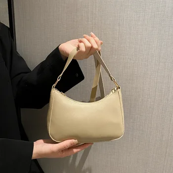 Нова дамска мода чанти ретро плътен цвят PU кожа рамо подмишниците чанта случайни жени чанти дизайнер чанта за жени