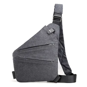 Мъжка платнена чанта за гърдите Мъжки чанти Многофункционален бизнес личен за пътуване Crossbody Sports Fanny Pack Рамо против кражба чанта