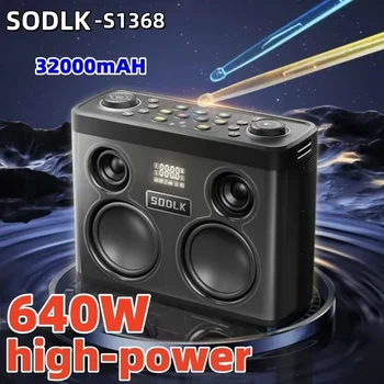 640W високомощен панел барабан caixa de som Bluetooth високоговорител RGB безжичен преносим Sounbox парти караоке бас високоговорител звукова система