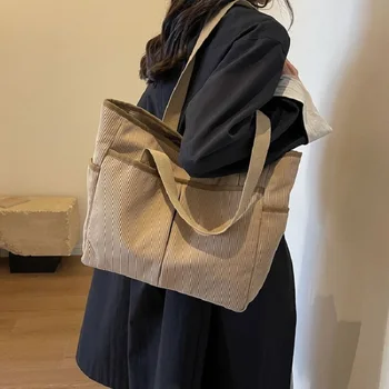Нова ръчна чанта с висок капацитет Рипсено кадифе Чанта за едно рамо Дамска чанта Чанта за едно рамо Чанта за кръстосано тяло чанта